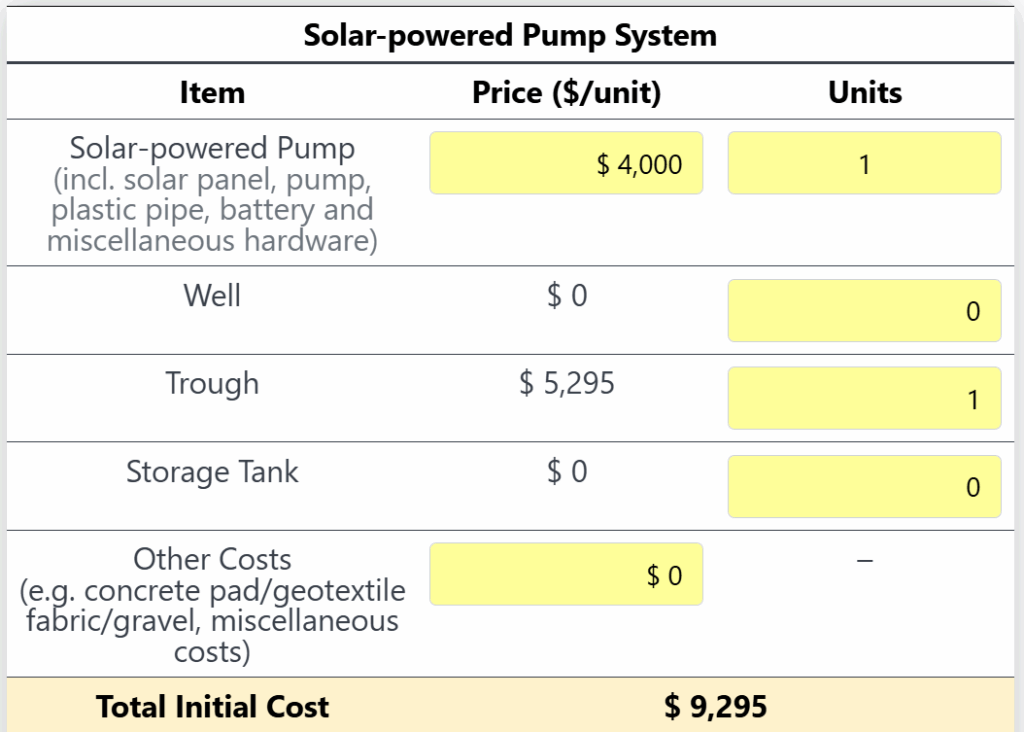 solar-powered pump system for livestock water
